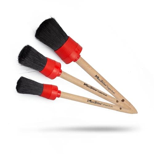 Maxshine Universal Wheel & Rim Brush Set (10" & 6") - Quick, Safe & Efficient for Cleaning Wheels, Rims, Exhaust, Tires, Engine Bays -Suitable for Cars, Trucks & SUVs - PP-Short Handle Car