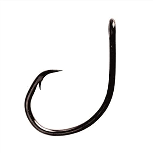 Eagle Claw Lazer Sharp L2004ELF-8/0 Circle Light Wire Non-Offset Hook, 50 Piece, Sea Guard Black