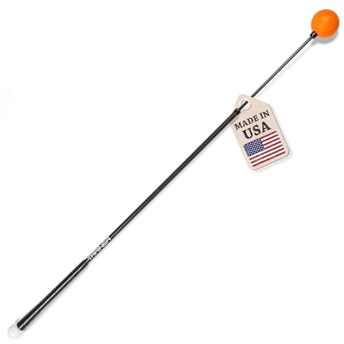 Orange Whip Mid-Size Golf Swing Trainer Aid for Improved Rhythm, Flexibility, Balance, Tempo, Swing Plane, and Strength, Patented and Made in USA, 43.5"