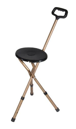 Silla con bastón ajustable y plegable Drive Medical, ligera