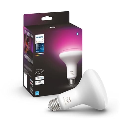 Philips Hue White and Colour Ambiance 8.5W Equivalent 65W BR30 LED Smart Bulb, Colour Changing Bulb, Bluetooth & Zigbee, for Recessed Cans and Downlights, Voice Activated with Alexa