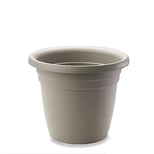 Crescent Too Indoor-Outdoor Emma Round Plastic Flowerpot 18 Inches Colored Planter (Capuccino)