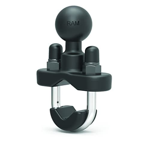 RAM Mounts Chrome Handlebar Rail Mount with Short Double Socket Arm and ...