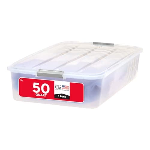 IRIS USA, 40 Qt. Under Bed Storage Containers, Plastic Storage Bins ...