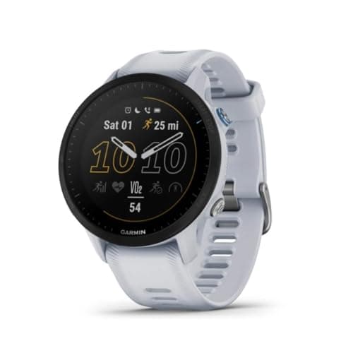 Garmin Forerunner® 955 Solar, GPS Running Smartwatch with Solar Charging Capabilities, Tailored to Triathletes, Long-Lasting Battery, Whitestone