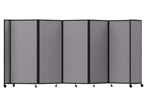 Versare Room Divider 360 Portable Wall Partition | Folding Panels | Large Freestanding Divider | Locking Wheels | Temporary Room Separator
