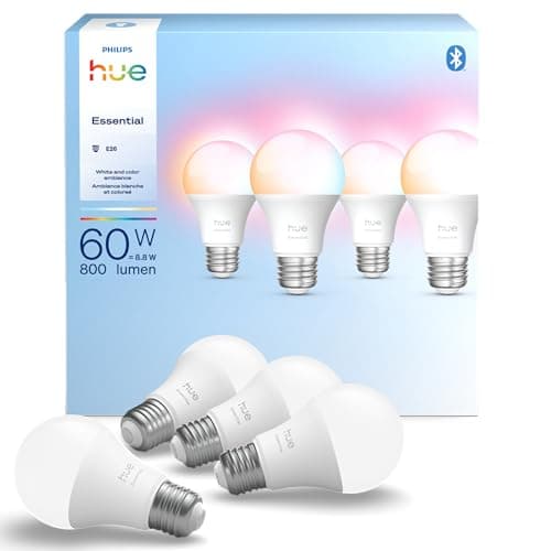 Philips Hue White and Colour Ambiance A19 E26 LED Smart Bulb, Bluetooth & Zigbee Compatible (Hue Hub Optional), Works with Alexa & Google Assistant A Certified for Humans Device (562785),3 Pack