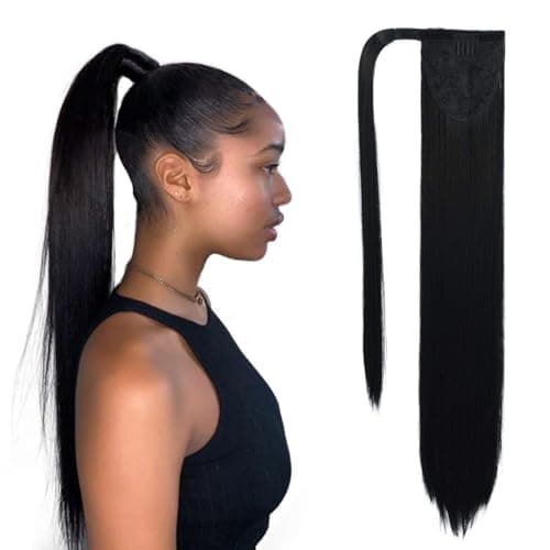 SEIKEA Clip in Ponytail Extension Wrap Around for Women Long Wavy Curly Hair Fluffy Pony Tail 24 Inch - Light Gold Brown