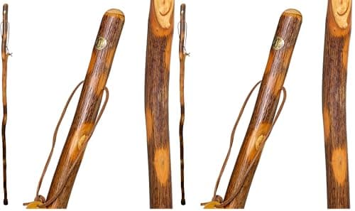 Brazos Handcrafted Wood Walking Stick, Hickory, Traditional Safari Style Handle, for Men & Women, Made in the USA, 55"