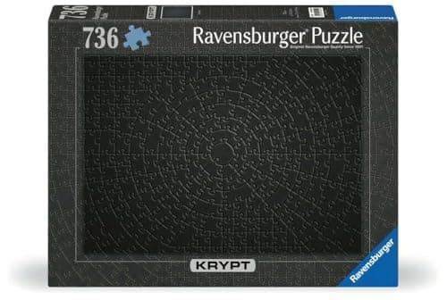 Ravensburger Krypt Black 736 Piece Challenge Jigsaw Puzzle for Adults - 12000054 - Handcrafted Tooling, Made in Germany, Every Piece Fits Together Perfectly