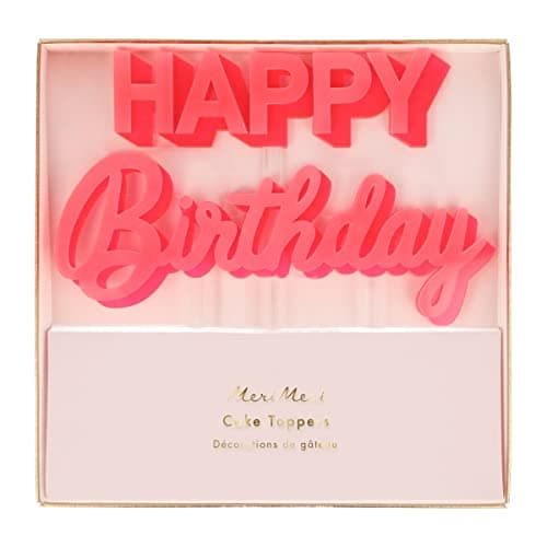 Meri Meri Acrylic Happy Birthday Cake Topper