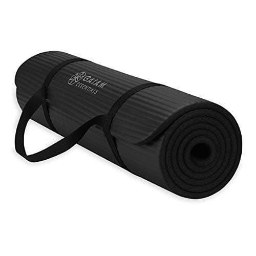 Gaiam Essentials Thick Yoga Mat Fitness & Exercise Mat With Easy-Cinch Carrier Strap, Teal, 72"gal X 24"W X 2/5 Inch Thick