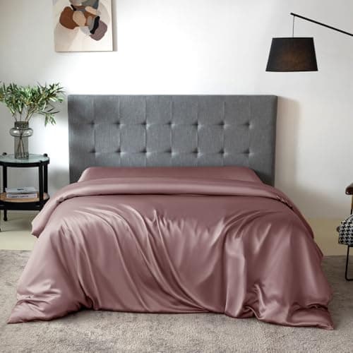 THXSILK 19 Momme Silk Duvet Cover, Silk Comforter Covers, Luxury Bedding - Ultra Soft, Machine Washable, Hypoallergenic, Durable -100% Top Grade Mulberry Silk - Full Size, Grey