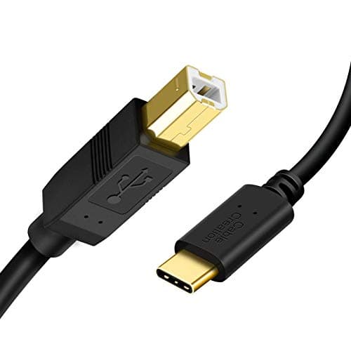 CableCreation USB B to USB C Printer Cable 6.6FT, Type B to Type C Printer Cord for MacBook Pro, Air, MIDI Cable for Yamaha Casio Digital Piano, MIDI Keyboard, DJ Controller, DAC to iPad - 2M, Black