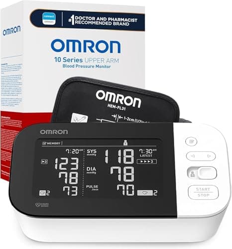 OMRON Platinum Blood Pressure Monitor, Upper Arm Cuff, Digital Bluetooth Blood Pressure Machine, Stores Up To 200 Readings for Two Users (100 readings each)