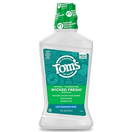 Tom's of Maine Natural Wicked Fresh! Mouthwash, Cool Mountain Mint, 16 Ounce