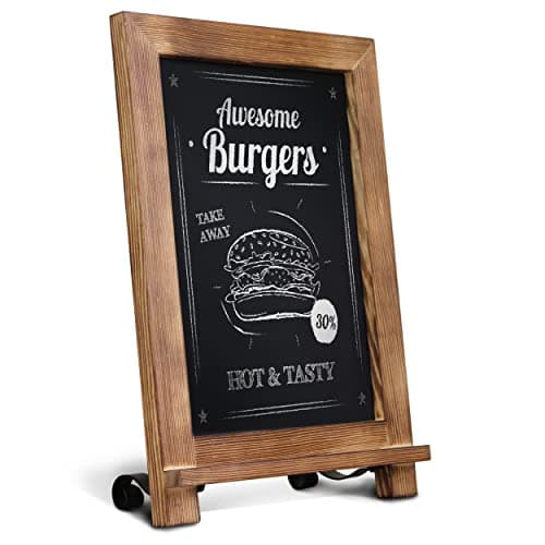 Amazon.com : HBCY Creations Rustic Torched Wood Tabletop Chalkboard ...