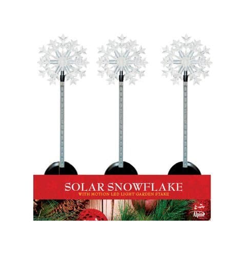 Alpine Corp Snowman & Snowflakes Solar LED Garden Stake - Walmart.com