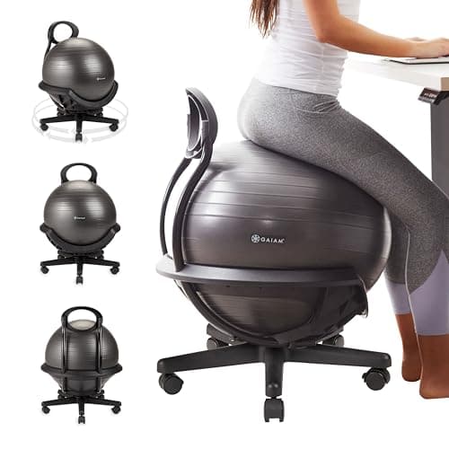 Isokinetics Inc. Adjustable Back Exercise Ball Office Chair - Standard ...