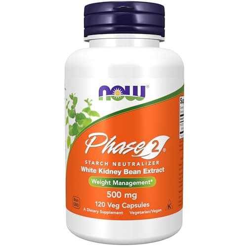 NOW Supplements, Phase 2 (White Kidney Bean Extract) 500 mg, Weight Management, 120 Veg Capsules