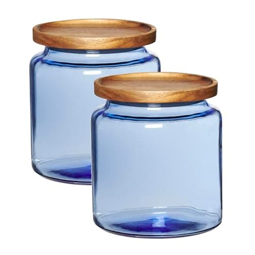 Anchor Hocking Montana Glass Canisters with Acacia Lids | The Container ...