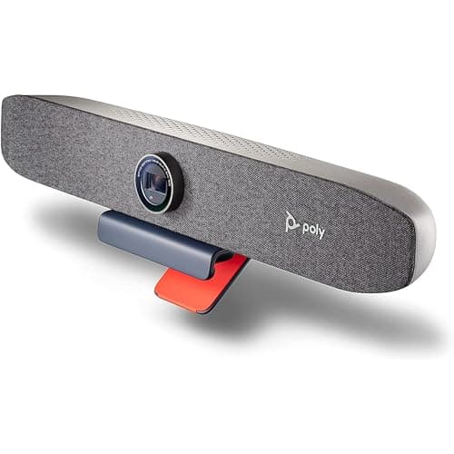 Poly Studio P15 Personal Video Bar (Plantronics + Polycom) - Complete Audio + Premium 4K Webcam Solution - Camera, Mics & Speaker - Home Office/Focus Room -Works w/Zoom (Certified) & Teams (Certified)