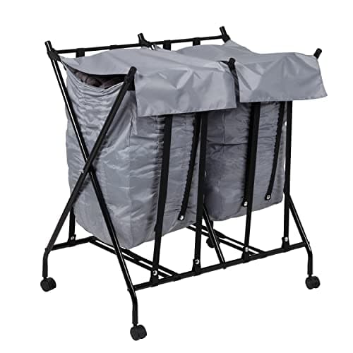 Honey-Can-Do SRT-03571 Laundry Folding Table and Wheeled Hamper ...