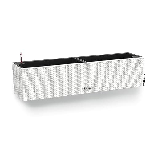 Set of White LECHUZA BALCONERA Cottage 80 Poly Resin Window Box Self ...