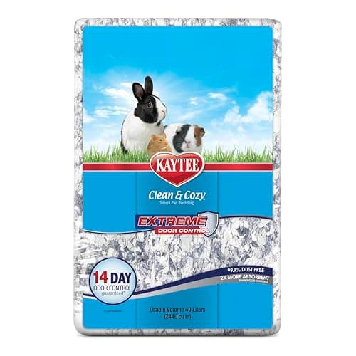 Kaytee Clean & Cozy Extreme Odor Control Bedding for Pet Guinea Pigs, Rabbits, Hamsters, Gerbils, and Chinchillas, 24.6 Liters, White