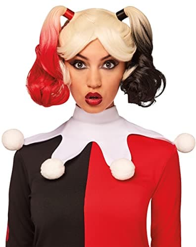 Menoqi Harley Quinn Wig Long Red and Black Wig for Harley Quinn Costume ...
