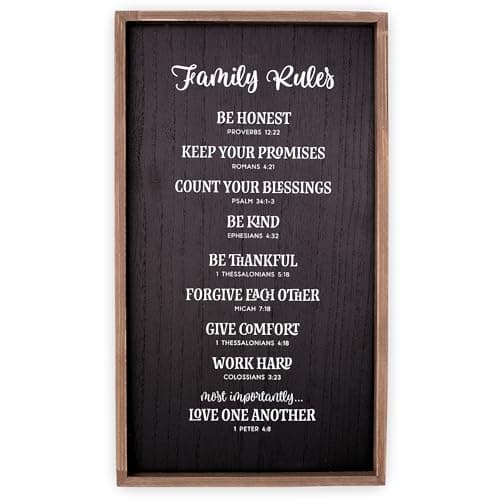 Family Rules Wrapped Canvas Wall Art Decor - Walmart.com