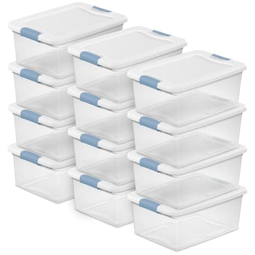 Sterilite Plastic Clear Stackable Latching Storage Box Container ...