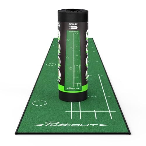 PuttOut Pro Golf Putting Mat - Perfect Your Putting (7.87-feet x 1.64-feet) (Green)