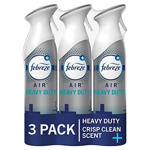 Febreze AIR Freshener Heavy Duty Spray, Odor Eliminator, Crisp Clean (1 Count, 250 g)