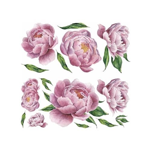 Watercolor Peonies Wall Decal, Peony Wall Decal, Large Pink Flowers ...