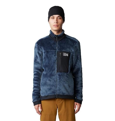 Mountain Hardwear Men's Polartec High Loft Jacket, Moon Blue, Black, Large