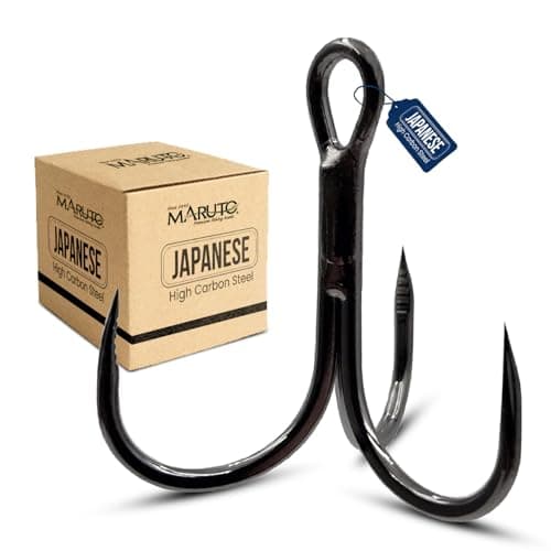 Barbless Treble Hooks – high Carbon Japanese Steel Hook in Red and Black Colors - Sharp Grabber Fishing Hooks – Durable and Reliable Triple Hooks Fishing