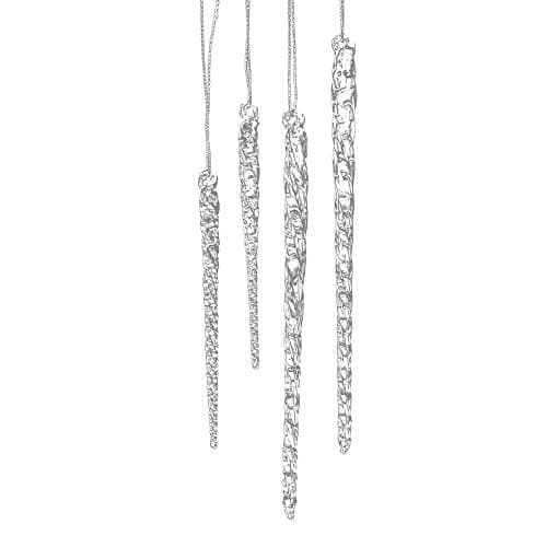 Amazon.com: Kurt S. Adler 6-Inch Spun Glass Icicle Ornaments, 6 Piece ...