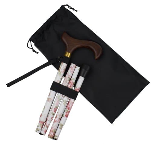 Ez2care Classy Adjustable Folding Cane with Carrying Case-Black- free ...