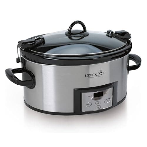 Crock-Pot 6 Quart Programmable Cook & Carry Oval Slow Cooker, Stainless ...