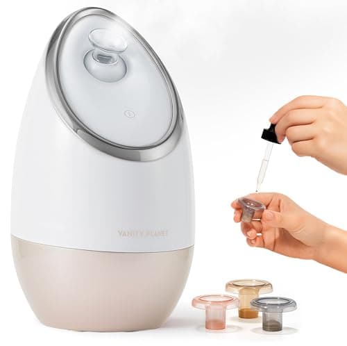 Vanity Planet Aira Ionic Facial Steamer (Beige) - Pore Cleaner that Detoxifies, Cleanses and Moisturizes Skin, Adjustable Nozzle