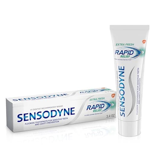 Sensodyne Rapid Relief Daily Sensitivity Toothpaste, Plaque and Tartar Remover for Teeth, Fresh Breath, Prevents Cavities, Extra Fresh, 75 mL (Packaging May Vary)