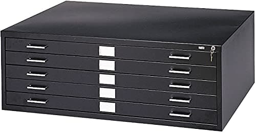 5-Drawer Steel Flat File for 24" x 36" Documents 4994 By Safco