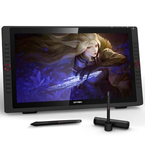 XP-PEN Artist24 Pro Drawing Monitor 24 Inch Pen Display Graphic Monitor QHD 2K Tablet with Two Red Dial Wheels and 20 Express Keys Battery-Free Stylus Tilt Supported 90% Adobe RGB