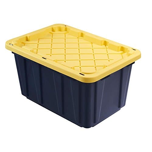 HDX 57-Gal. Tough Storage Tote in Clear with Red Lid 999-57G-C-HDX-R ...