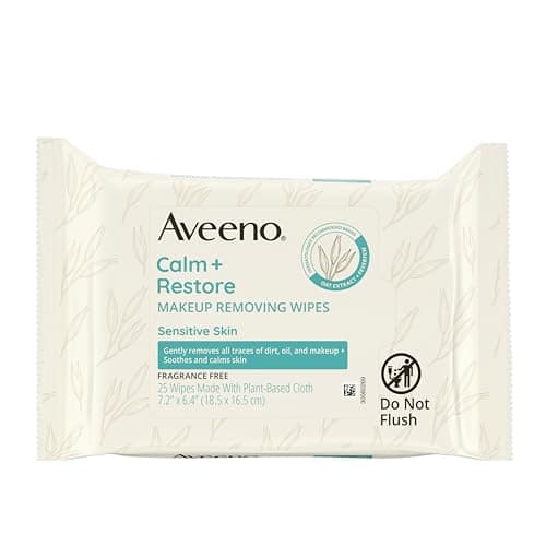 Aveeno Wipes, Makeup Removing, Ultra-Calming 25 ct (Pack of 3)
