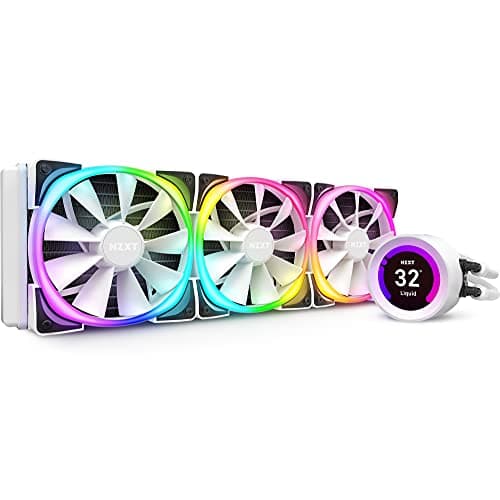 NZXT 360mm AIO CPU Liquid Cooler with Customizable LCD Display, High-Performance Pump, 3 Fans - Black