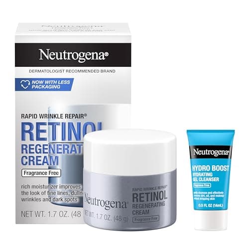 Neutrogena Rapid Wrinkle Repair Regenerating Cream - Retinol Face & Eye Moisturizer - Hyaluronic Acid Serum- 48 mL