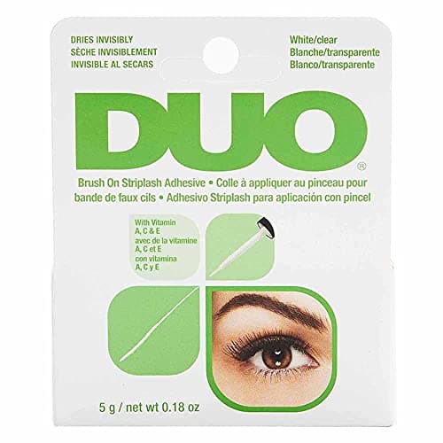 DUO Brush-On StripLash Adhesive, Clear Drying, With Vitamins A, C & E (Hypoallergenic, Latex & Formaldehyde Free), 0.18 oz/5 g