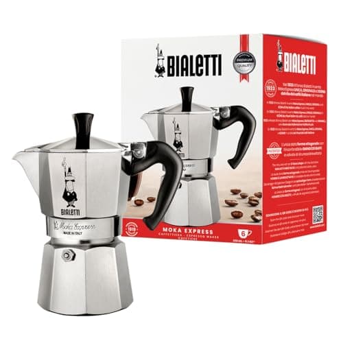 BIALETTI MOKA EXPRESS - 6 Cup - Stovetop Espresso Coffee Maker - BLACK ...